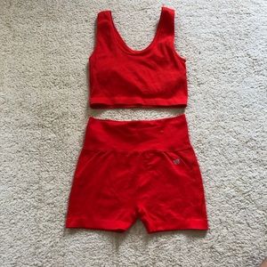 Forever 21 hot red workout set